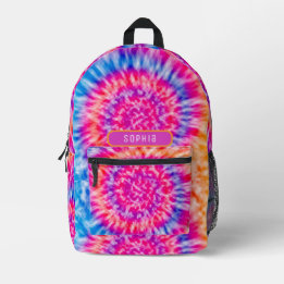 Mochila Impresa Guay Girly Naranja azul rosado caliente Tie Dye