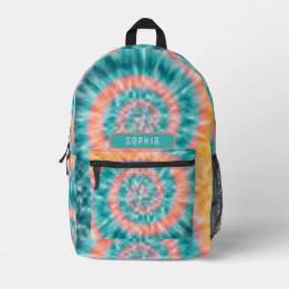 Mochila Impresa Guay Girly Sea Green Peach Yellow Tye Dye