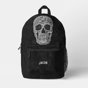Mochila Impresa Guay Gótico Cráneo Blanco Y Negro
