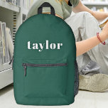 Mochila Impresa Guay Green Moderno Minimalista Simple Elegante<br><div class="desc">Presentamos la mochila imprenta estilo sencillo y moderno Guay Emerald Green Modern Minimalista, un accesorio versátil y personalizado adecuado para una variedad de necesidades. Esta mochila es una excelente opción para los suministros escolares, que atienden tanto a profesores como a estudiantes. Con su diseño moderno y minimalista, esta mochila destaca...</div>