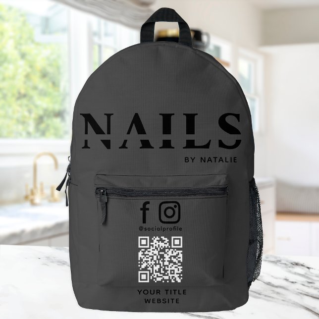 Mochila Impresa Guay QR Code Nail Salon Artista Personalizado técn (Subido por el creador)