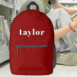 Mochila Impresa Guay Red Moderno Minimalista Simple Elegante<br><div class="desc">Presentamos la mochila imprenta estilo sencillo y moderno de color rojo oscuro Minimalista de Guay, un accesorio versátil y elegante para varios propósitos, desde suministros escolares hasta soluciones personalizadas para profesores, adultos e incluso madres que necesitan una bolsa de pañales infantil de moda. Esta mochila presenta un diseño elegante y...</div>