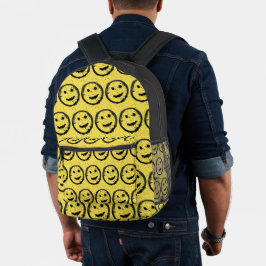 Mochila Impresa Guay Seted Happy Sonriente patrón de cara amarillo