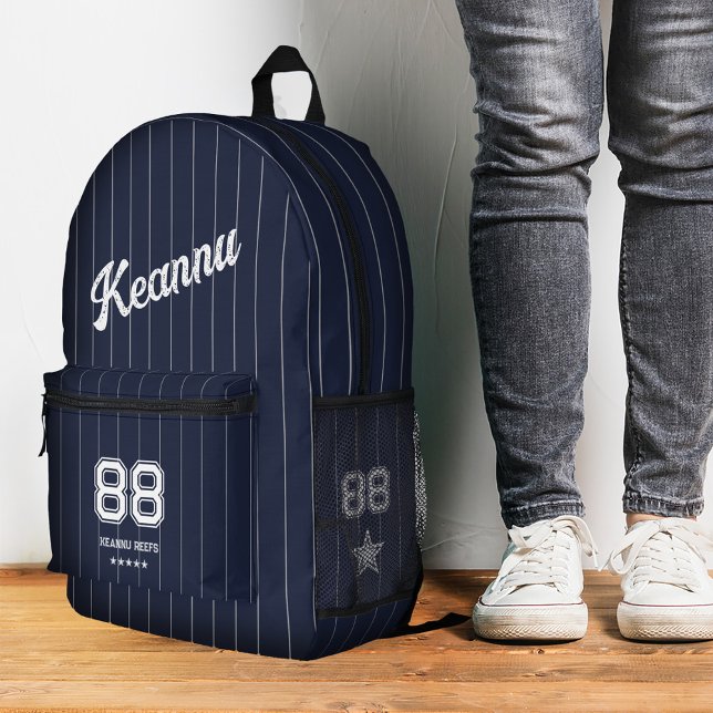 Mochila Impresa Guay Sporty Stylish Navy Blue Stripes (Cool Sporty Stylish Navy Blue Stripes Printed Backpack
)