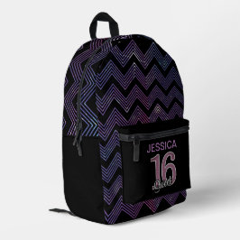 Mochila Impresa Guay Sweet 16 Con Patrón De ZigZag Morado