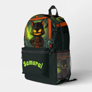 Mochila Impresa Guerrero de Samurai de Halloween - Temeroso japoné