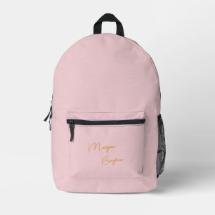 Mochila Impresa Guion de monograma minimalista rosa