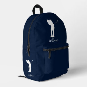 Mochila Impresa Guión del jugador de golf Monograma Azul de la Mar