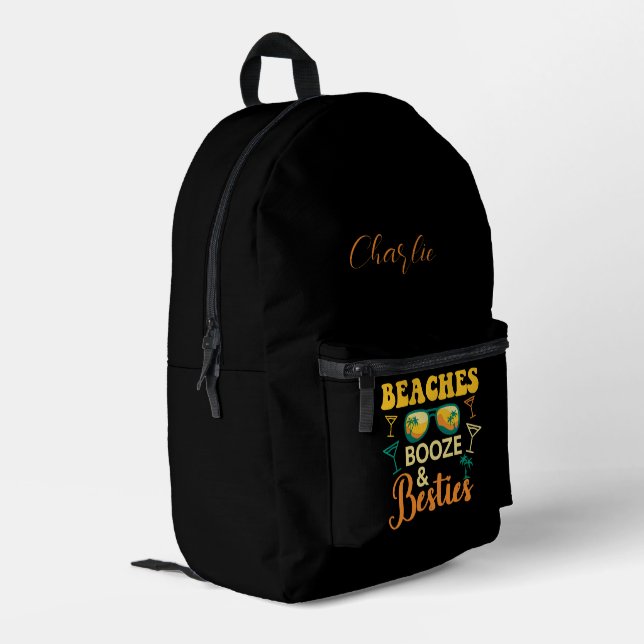 Mochila Impresa Guión moderno Bachelorette Beach Fiesta Swag (Esquina izquierda trasera)