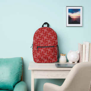 Mochila Impresa Guirnalda de Navidad Roja, Decoración de Navidad,