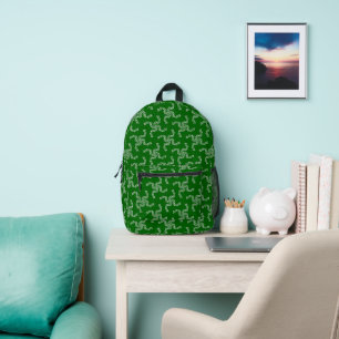 Mochila Impresa Guirnalda de Navidad Verde, Decoración de Navidad