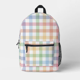 Mochila Impresa Guisante de gingham de arcoiris pastel