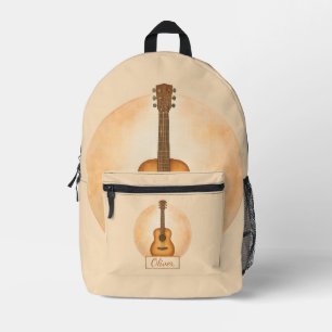 Mochila Impresa Guitarra Acústica con Nombre Personalizado para Am
