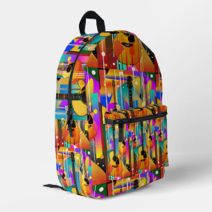 Mochila Impresa Guitarra Geométrica Moderna Contemporánea