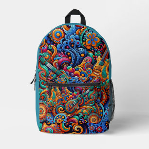 Mochila Impresa Guitarras de mandala batik