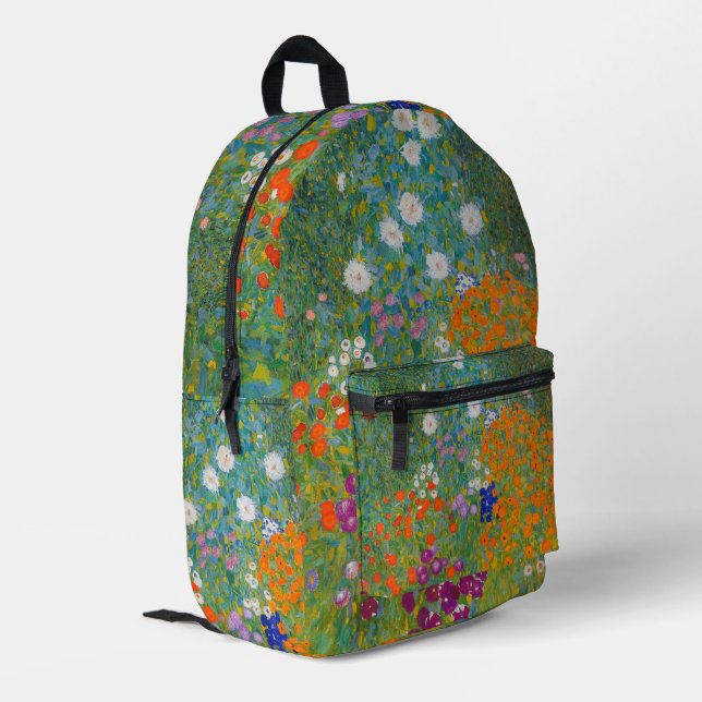 Mochila Impresa Gustav Klimt - Jardín de flores (Esquina izquierda trasera)