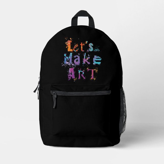 Mochila Impresa Hagamos creativo al profesor de arte (Anverso)