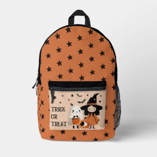 Mochila Impresa Halloween, bruja malhumorada y fantasma