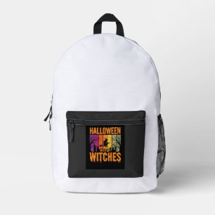 Mochila Impresa Halloween Con Mis Brujas Puesta De Sol Retro