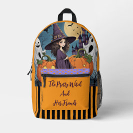 Mochila Impresa Halloween, La Bruja Bonita y Sus Amigos Imprimible