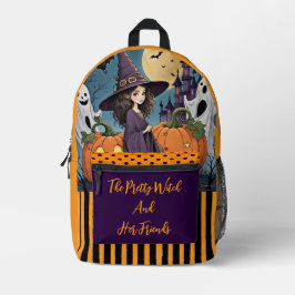 Mochila Impresa Halloween, La Bruja Bonita y Sus Amigos Imprimible