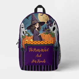 Mochila Impresa Halloween, La Bruja Bonita y Sus Amigos Imprimir