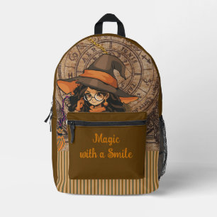 Mochila Impresa Halloween, Magia con una Sonrisa ,Brujería Linda,