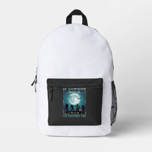 Mochila Impresa Halloween Si Los Zombies Nos Persiguen_1