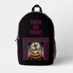 Mochila Impresa Halloween, Truco o trato, calabazas espeluznantes 
