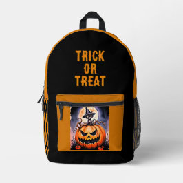 Mochila Impresa Halloween, Truco o trato, Calabazas espeluznantes 