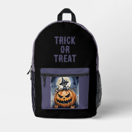 Mochila Impresa Halloween, Truco o trato, calabazas espeluznantes 