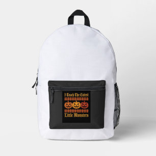 Mochila Impresa Halloween Truco o Trato Pequeños Monstruos Calabaz