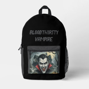 Mochila Impresa Halloween, vampiro sediento de sangre, espeluznant
