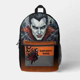 Mochila Impresa Halloween, vampiro sediento, parcela de calabazas