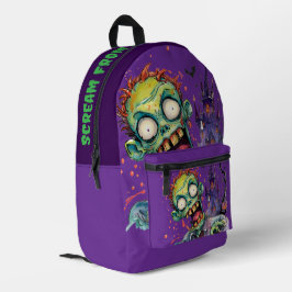 Mochila Impresa Halloween, Zombie,Grito Del Castillo Púrpura , 