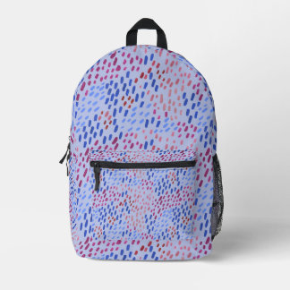 Mochila Impresa Hand Painted Dots Blue Periwinkle