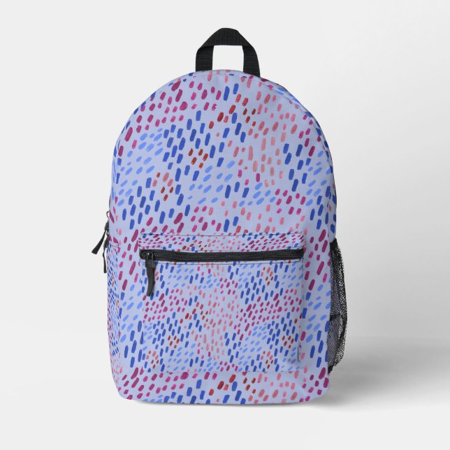 Mochila Impresa Hand Painted Dots Blue Periwinkle (Anverso)