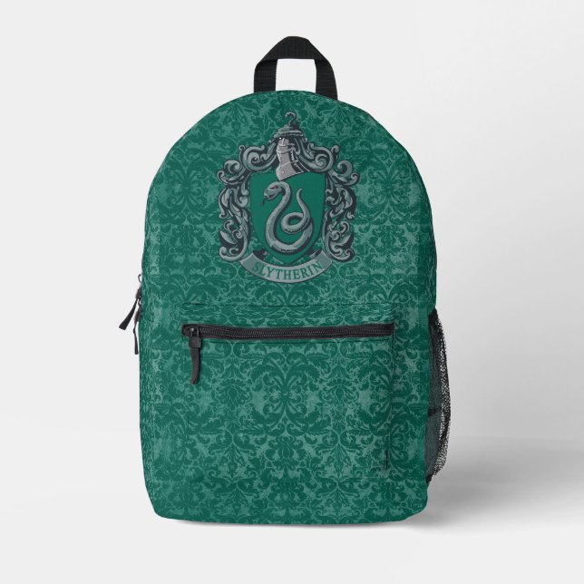 Mochila Impresa Harry Potter | Slytherin Escudo Green (Anverso)