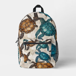 Mochila Impresa Hawaiian Nautical Ocean Sea Turtle