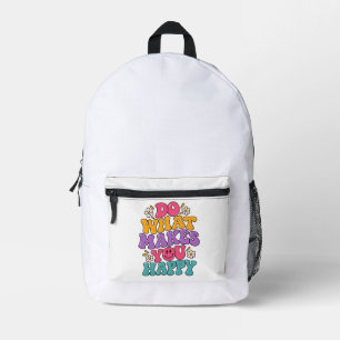 Mochila Impresa Haz Lo Que Te Haga Feliz – Colorido Positivo Retro