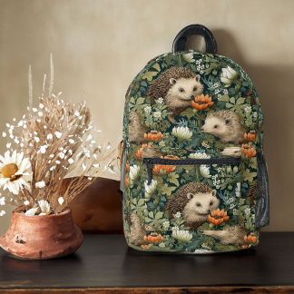 Mochila Impresa Hedgeogs en el jardín estilo victoriano vintage