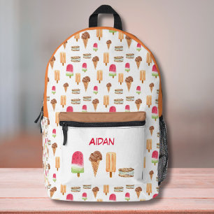 Mochila Impresa Helado de acuarela y paletas personalizadas 