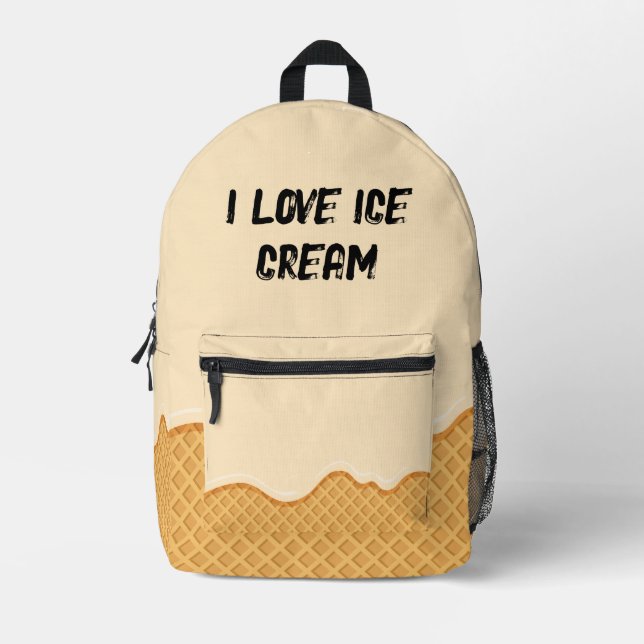 Mochila Impresa helado de diseño divertido personalizado Chica de  (Anverso)