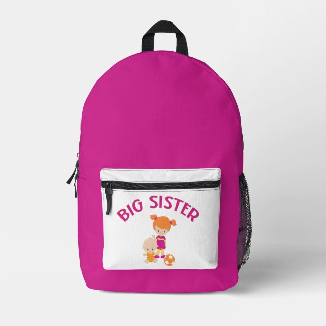 Mochila Impresa Hermana grande con nombre personalizado de hermano (Anverso)