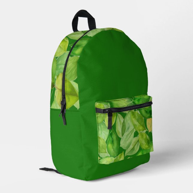 Mochila Impresa Hermosa hoja verde tropical (Esquina izquierda trasera)