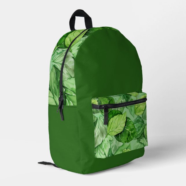 Mochila Impresa Hermosa hoja verde tropical (Esquina izquierda trasera)
