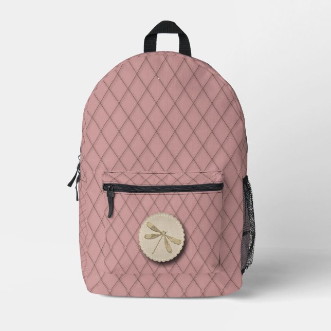 Mochila Impresa Hermosa libélula dorada (Anverso)