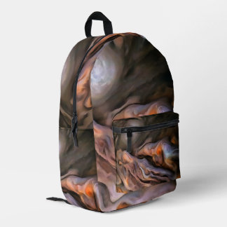 Mochila Impresa Hermosamente inquietante abstracto en ocre y marró