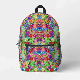 Mochila Impresa Hermosas flores mágicas de colores finas camisetas