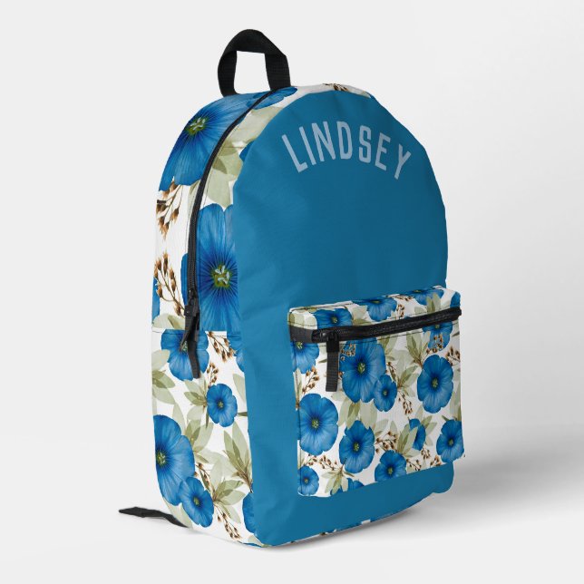 Mochila Impresa Hermosas glorias de Blue Morning Personalizadas (Esquina izquierda trasera)